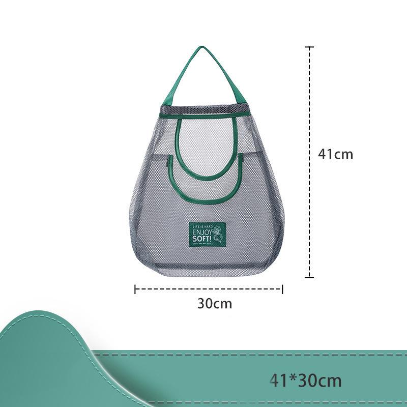 Portable PVC Mesh Storage Bag Reusable Fruit and Vegetable Storage Bag Kitchen Accessories Washable Handbag