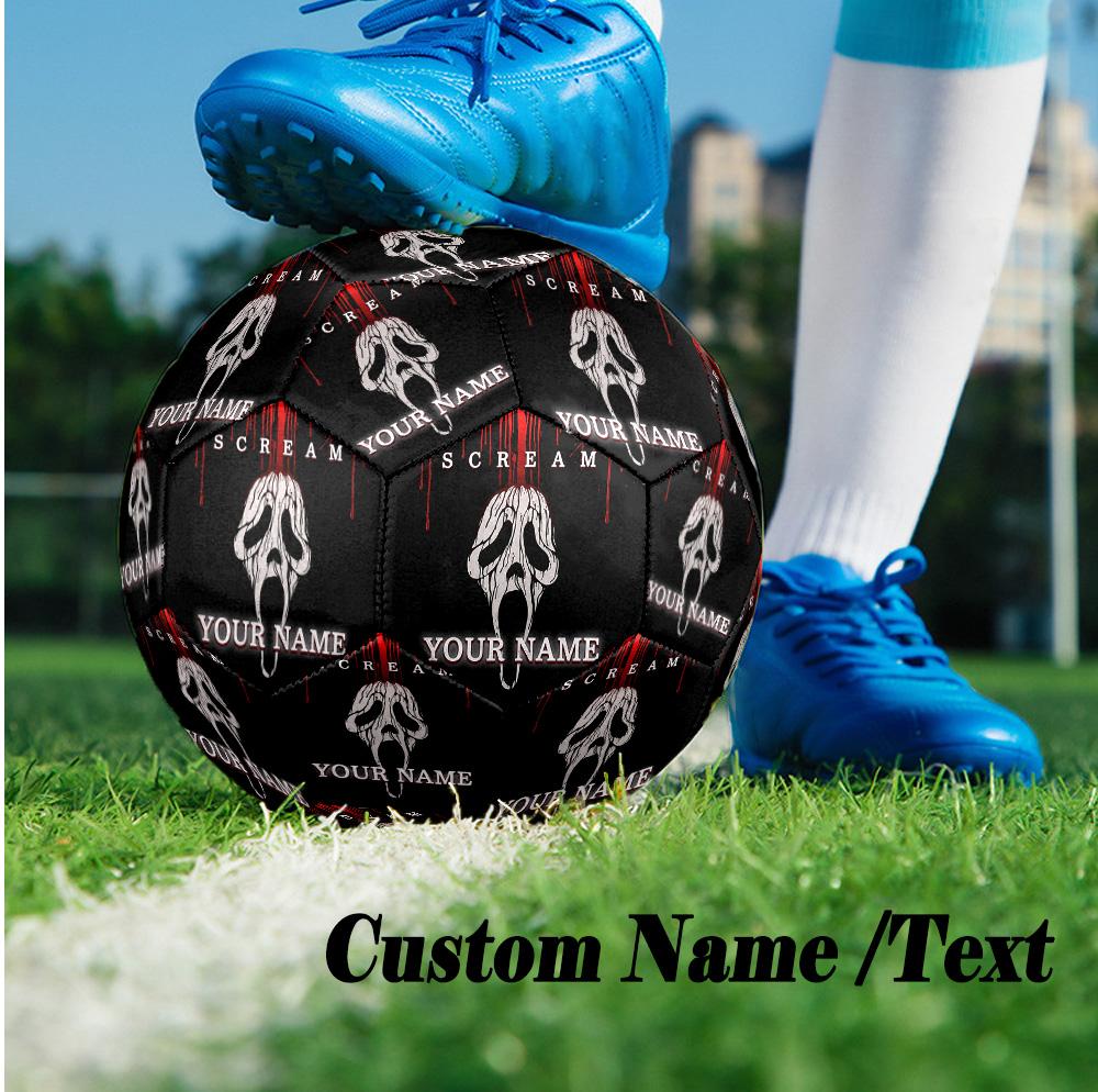 Custom Text Size 5 Soccer Ball, Standard Match Football For OutdoorScream Ghostface