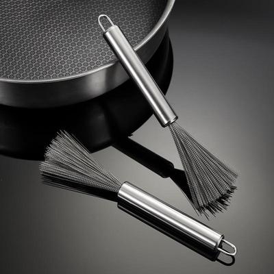 Щетка для мытья посуды из нержавеющей стали с длинной ручкой