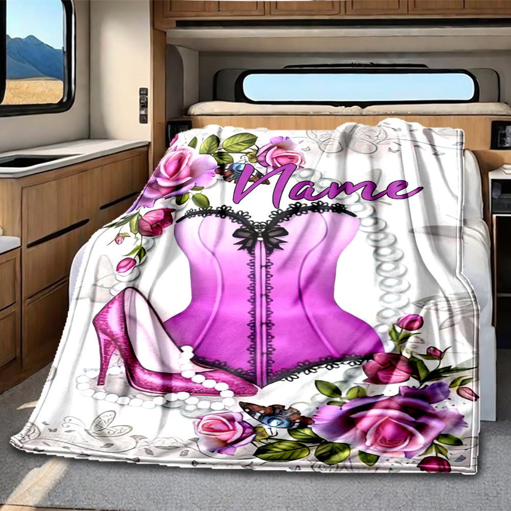 Romantic Lingerie Theme Rv Blanket Soft Cozy Lightweight Allseason Multipurpose Blanket For Travel Camping Picnics Sofa Rv Bed Living Room Suitable As