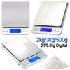 2kg/3kg/500g Gram Scale 0.1/0.01g Precision Food Meat Scale Accurate Weighting High Accuracy Gram Scale LCD Display for Home Use