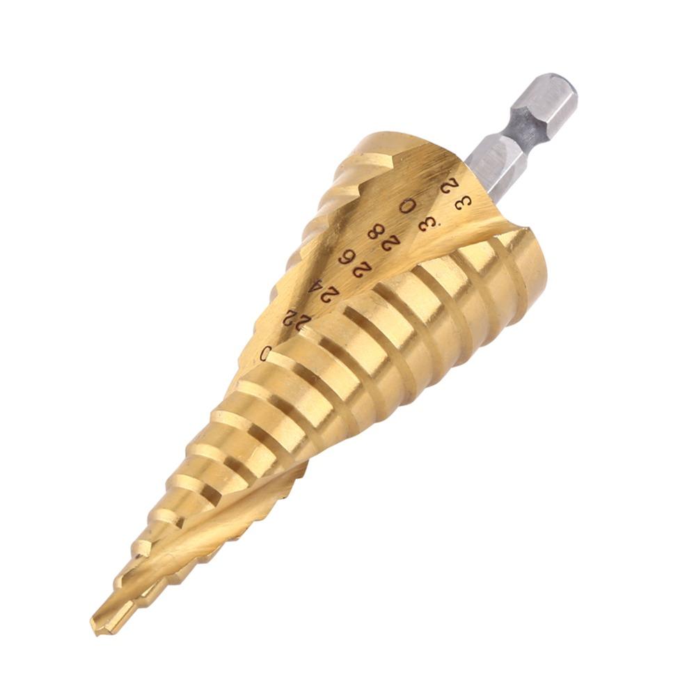 Hex Shank Step Drill Bit Titanium Coated Titanium Coated Drill Bit Drilling Wood