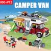 New Creative Lighting Camper-Van Building Set Camper Vehicles Construction Building Brick Set for Teens and Adults Holiday Gifts