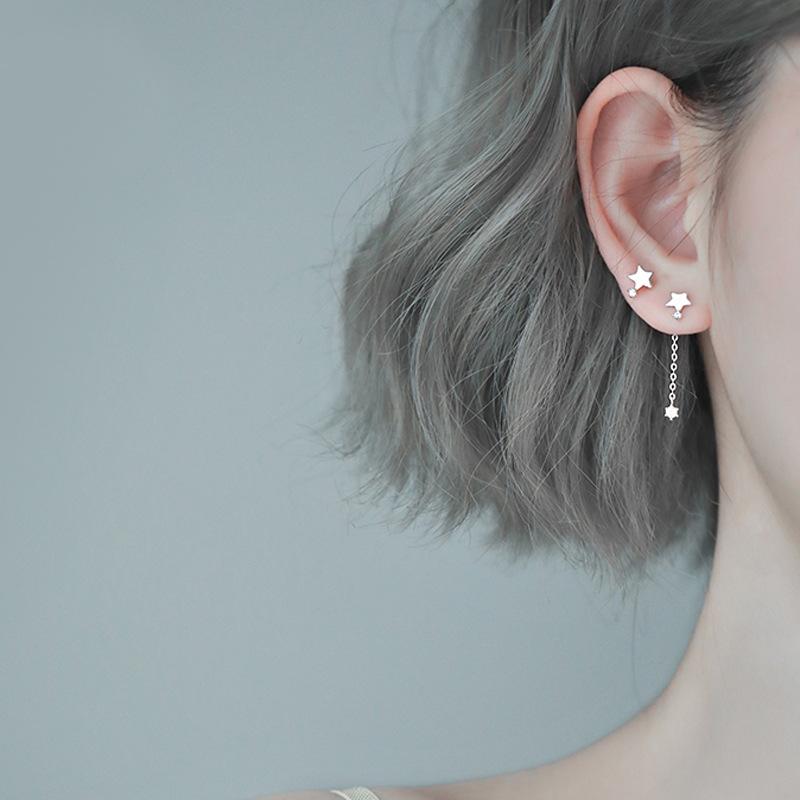 Серьги-гвоздики с бахромой в виде звезды ins wind женские простые 202 асимметричные серьги женские серьги flash diamond AB серьги