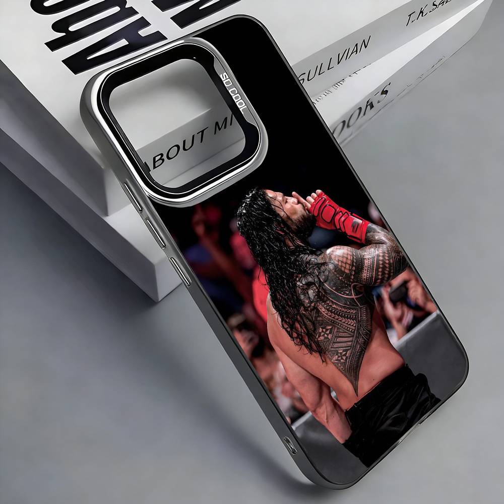 R-Roman R-Reigns Colorful Silver Back Phone Case For IPhone 17 16 15 14 13 12 11 Plus Pro Max Plus