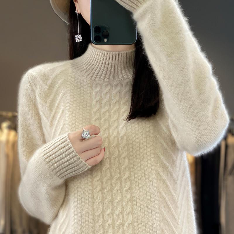 Женский кашемировый свитер Qinghe кашемир 30% кашемир 70% шерсть теплый и модный универсальный осенне-зимний