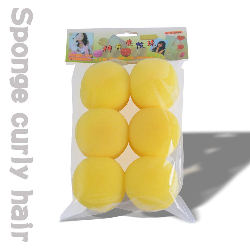 6PCS Lazy Sleeping Curly Hair Sponge Ball Hair Curl, Strawberry Type Does Not Hurt Soft Hair Curler