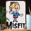 Vintage Iron Sign "Misfit" Humorous Metal Wall Decor for Farmhouse Garage Patio Ideal Gift for Friends No Electricity Required