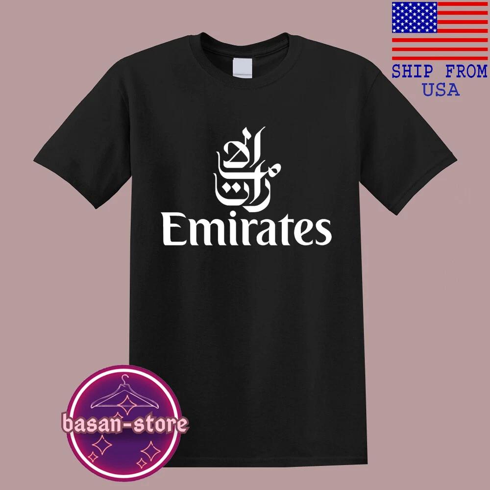 Мужская черная футболка Emirates Airlines Airways Унисекс