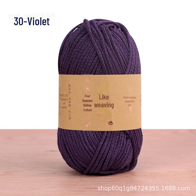 Four Seasons Cotton Thread for Crochet: Hollow, Round Ply Yarn Ball for DIY Material Bags