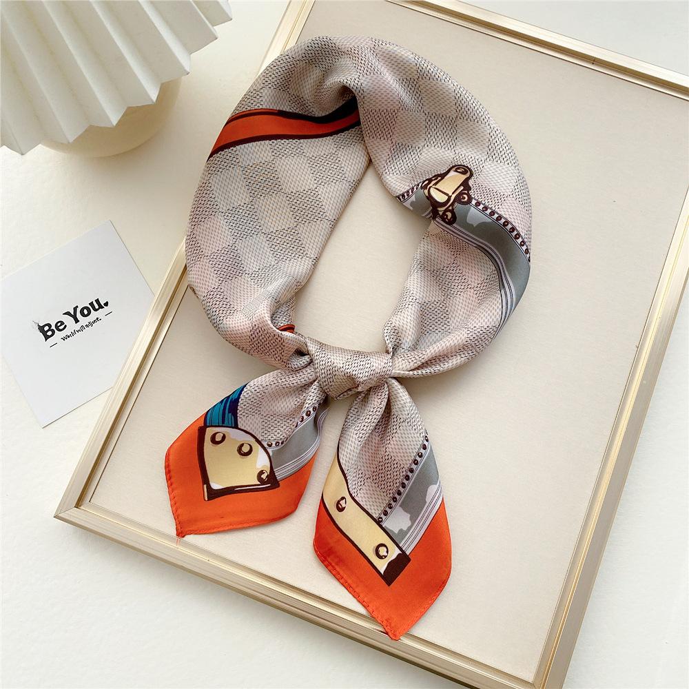Fashion Decoration Scarf Hairband Tie Hair 70 Small Square Scarf Silk Scarf Women'S Spring And Autumn Versatile Small Scarf Professional Scarf
