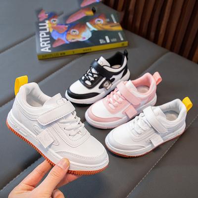 Весенне-осенние детские туфли на толстой подошве, кампусные маленькие белые туфли на плоской подошве, уличная повседневная обувь, водонепроницаемые одинарные туфли с кожаным верхом b