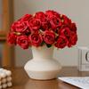 Plastic Simulation Rose Flower 12 Head Fake Flowers Artificial Rose Bouquet  Outdoor Garden Decor