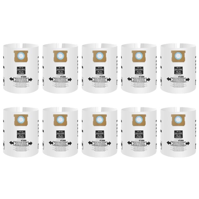 Dry Vacuum Cleaner Replacement Bags 10-14 Gallon Capacity Paper Dust Bags Disposable Collection Filter Bags Enduring