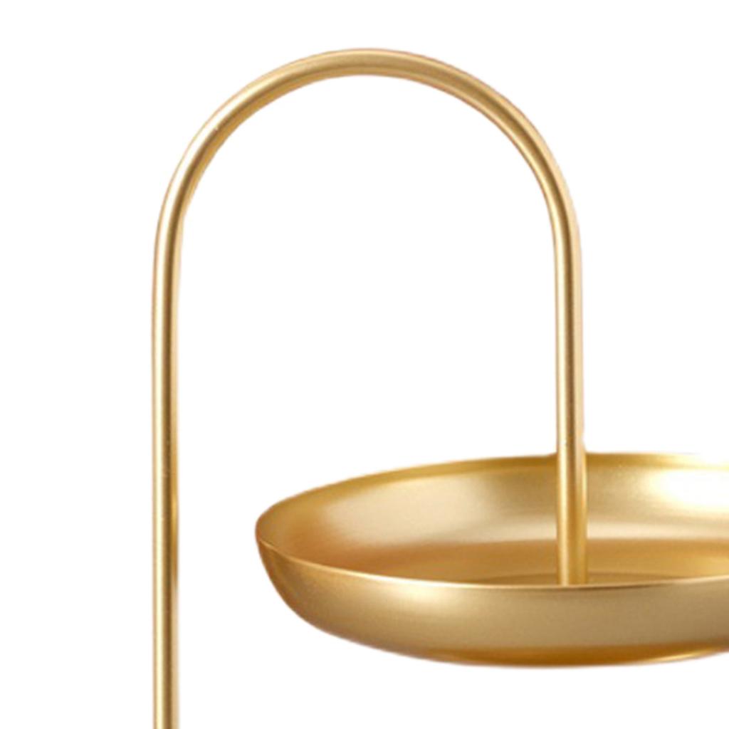 2-х уровневый железный поднос для фруктов, водонепроницаемый, многоуровневое блюдо для хранения, для вечеринки на журнальном столике, золото