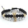 Creative personality black matte woven high crown white pine wear small crown two-piece set bracelet bracelet accessories men