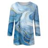 Women's Fashion Casual Round Neck Three-quarter Sleeve Gradient Print T-shirt Top
