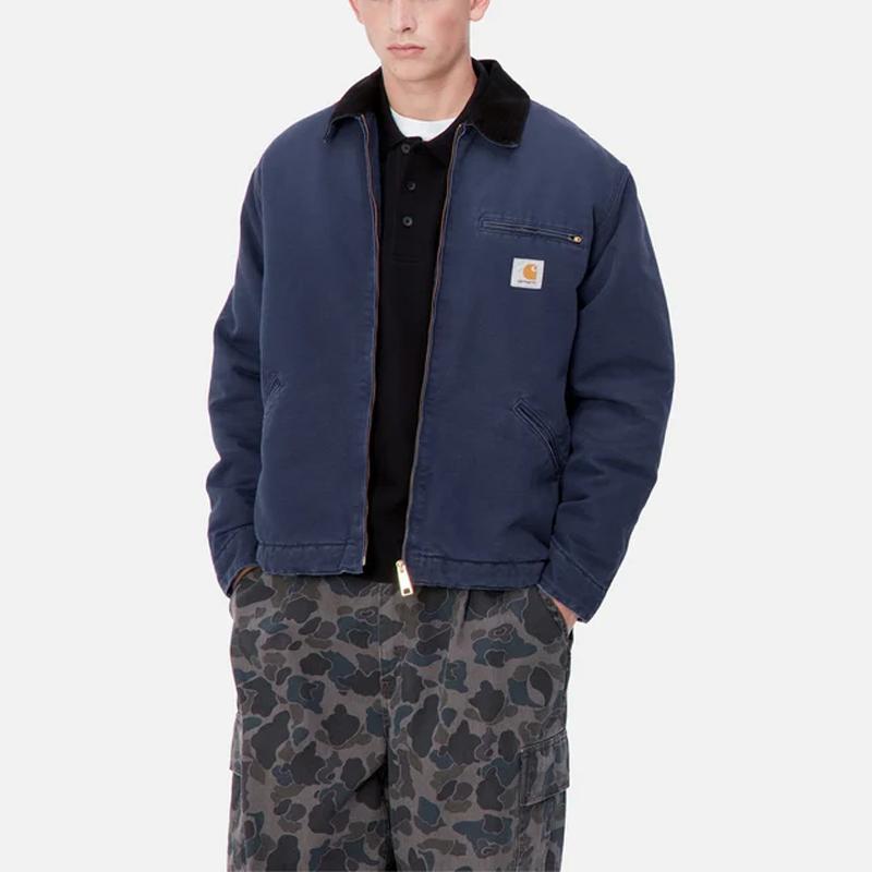 Carhartt WIP OG Detroit Aged Canvas Jacket Air Force Blue/Black Unisex Streetwear I027358-2IB-3K