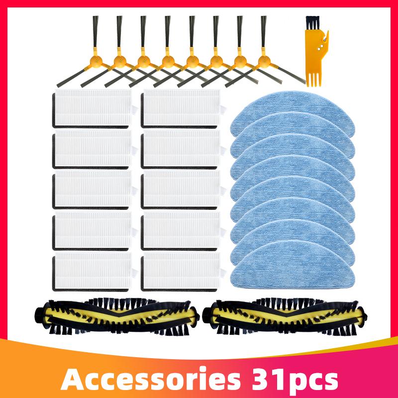 Compatible for Ikhos Create NetBot S15 Neatsvor X500 Tesvor X500 Pro Robot Vacuum Main Side Brush Hepa Filter Mop Pad Part