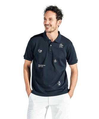 Munsingwear 70-летняя Юбилейная Архив Пингвин Воротник Гольф Короткий Рукав MG5SHS38M Футболка, Темно-синий,