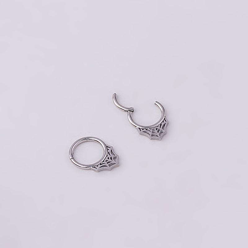 1.2MM Stainless Steel Spiderweb Seamless Closed Nose/Earring Ring, European & American Piercing Jewelry