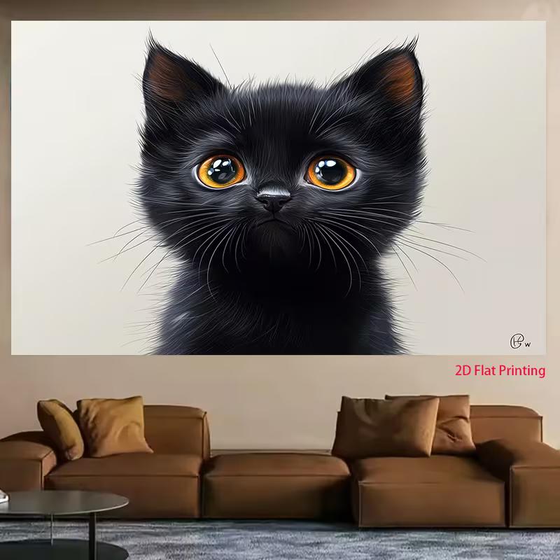 2D Милый Черный Котенок Фон Декорация для Фотографии Любителей Животных