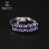 Classic Natural Tanzanite Jewelry Set Real Tanzanite Gemstone Oval 3*5mm 925 Sterling Silver Ring Earring Women's Fine Jewelry