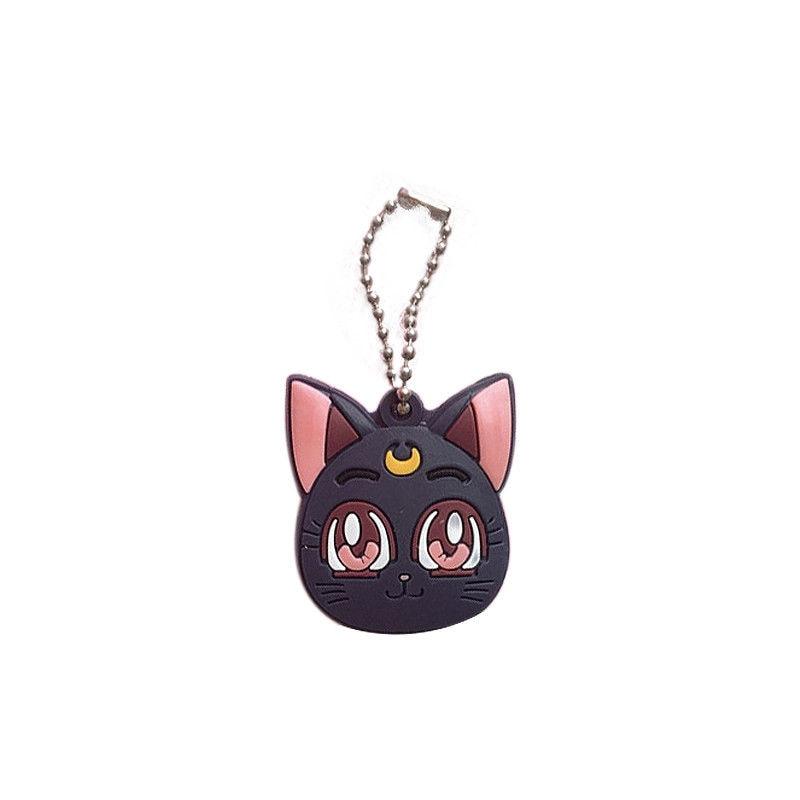 Аниме Сейлор Мун, фиолетовый брелок с котом, милый кулон для косплея, брелок для ключей
