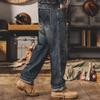 Мужские американские классические тяжелые джинсы из денима свободного прямого кроя