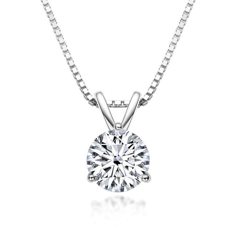 Luxury Round Snake Wedding 925 Sterling Silver Cuban Chain Necklace Trendy Moissanite Jewelry Necklaces for Women Gifts