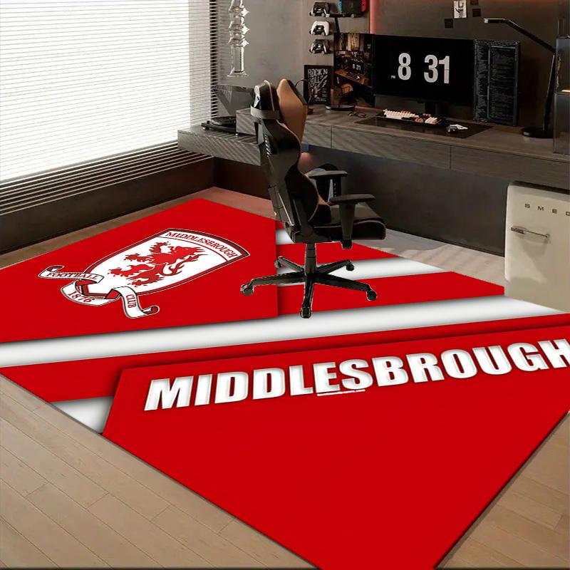 1PC Middlesbrough Football Club Crest Floor Mat for Living Room, Game Rooms, Office, Bedroom, Office Floor Mat Playful Design, Christmas fan gifts