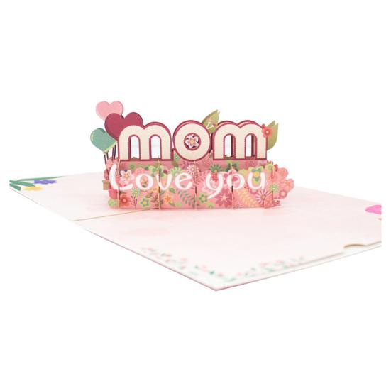 3D Pop Up Mom Love You Card Романтическая открытка с Днем матери с цветами Подарок для мамы, бабушки, жены