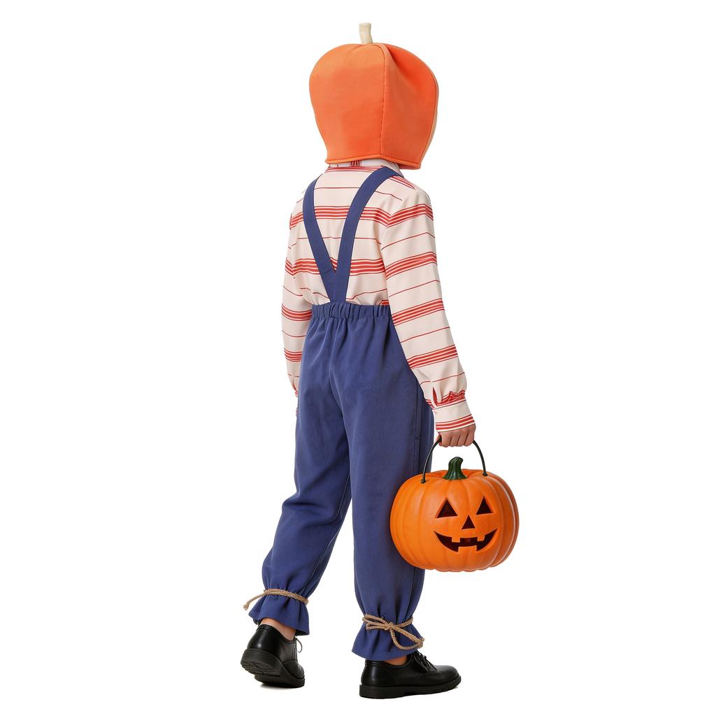 Cosplay Halloween Pumpkin Cosplay Suit Striped Tops Overalls Full Holiday Party Show