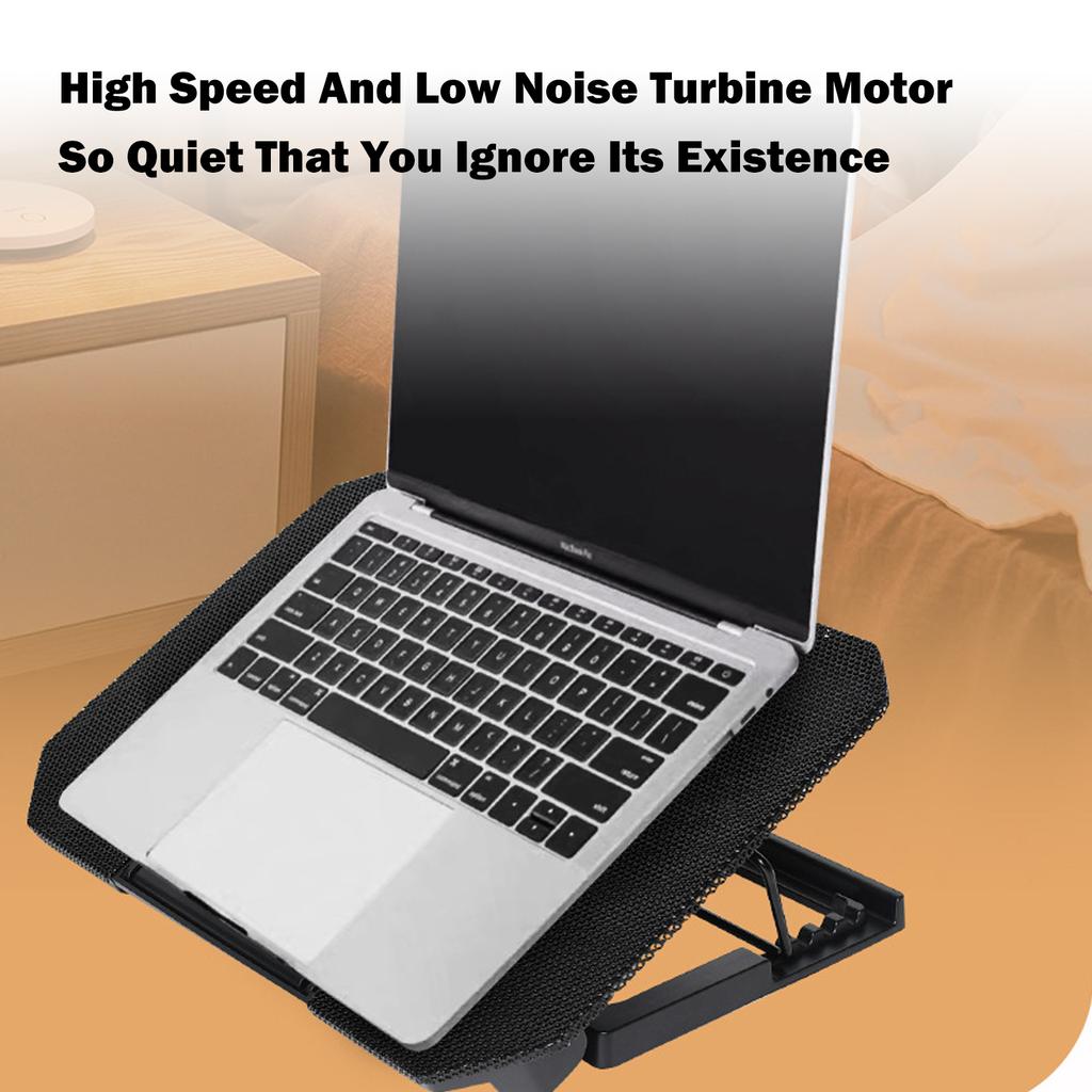 Laptop Cooling Fan Suitable For 10 15.6 Inch Laptops With 4 Height Adjustable Fan Strength And Two Usb Ports