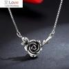 Foxanry 925 Stamp Necklace For Women Trendy Elegant Vintage Make Old Design Rose Flower Thai Silver Party Jewelry Gift