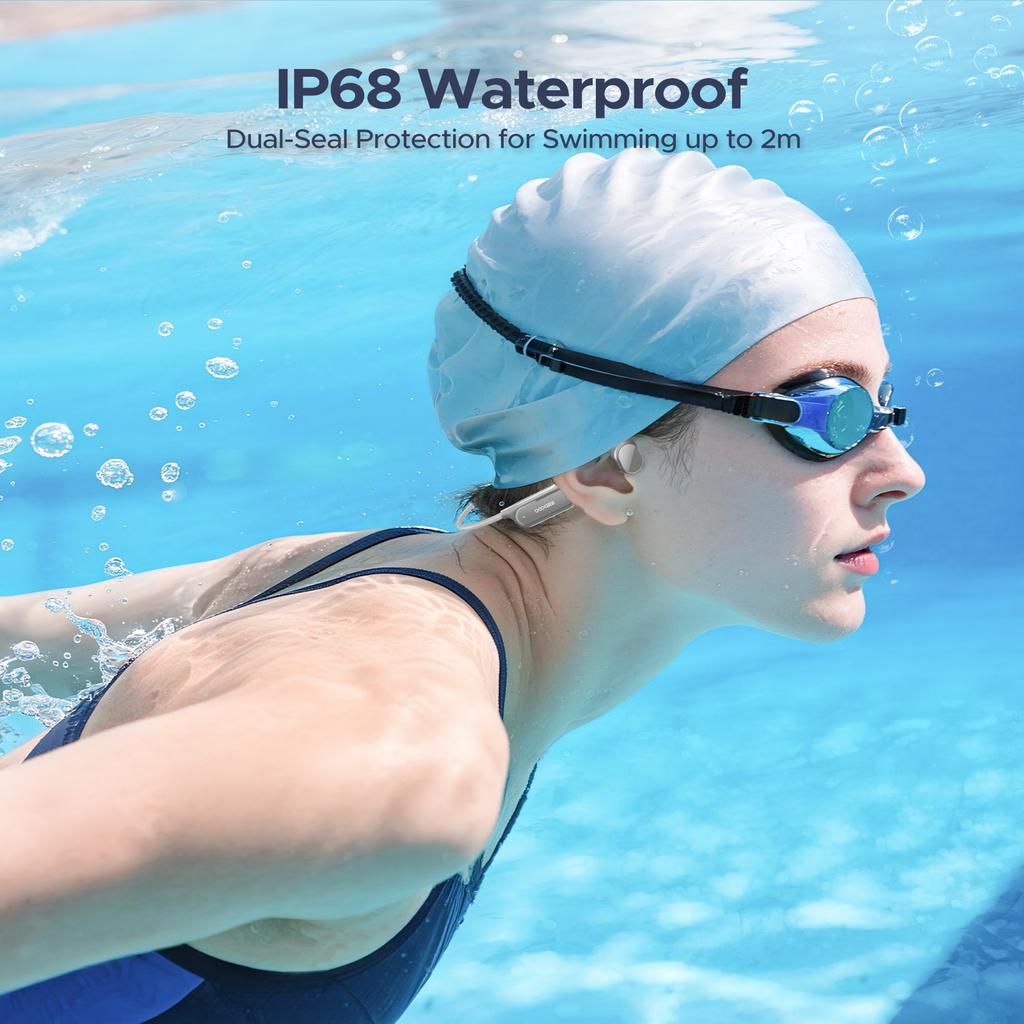 DOOGEE BoneBeat Swim Lite Bone Conduction Sports Headphones Wireless Bluetooth 5.4 Headset IP68 Waterproof for Running, Cycling