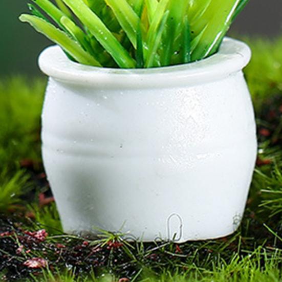 1 Set Potted Plant Statue DIY Weather-resistant PVC Delicate Detail Mini Flower Miniature Home Decor