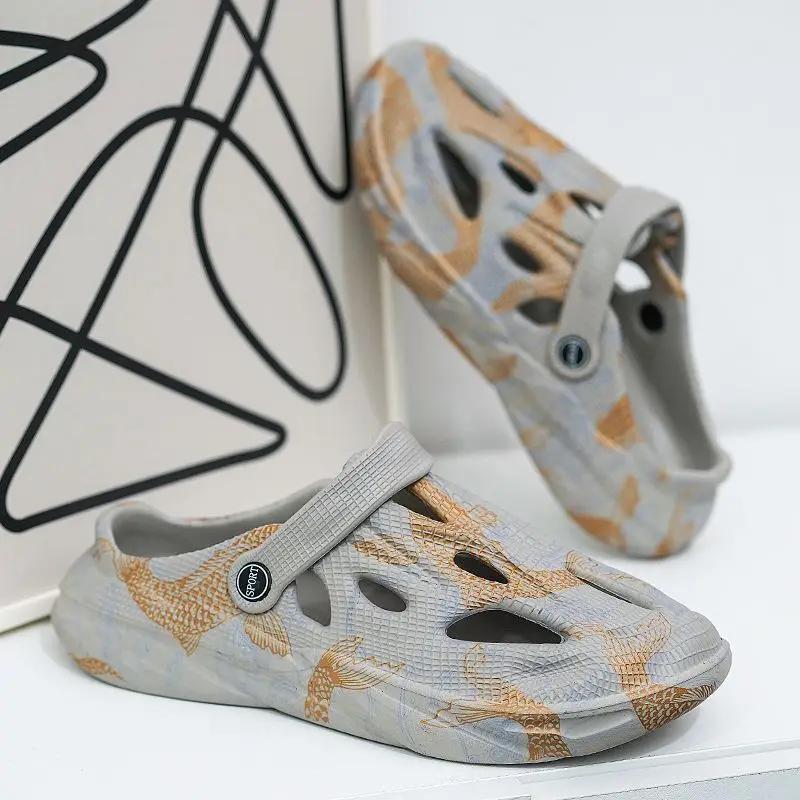 Мужская обувь для улицы, летние пляжные мужские тапочки, высококачественные модные шлепанцы, дешевая обувь, корейский стиль, тренд 2024 года, удобные из ПВХ