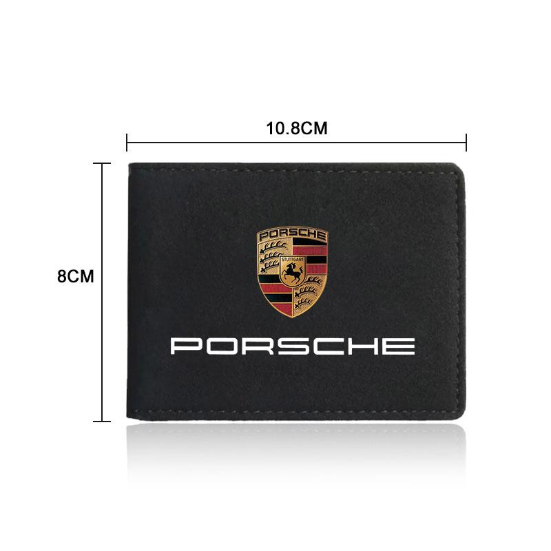 1Pcs Leather Credit Card Case Car Driving Documents Protective Case For Porsche Boxster Cayenne Panamera Macan Cayman 911 918 996 917 991