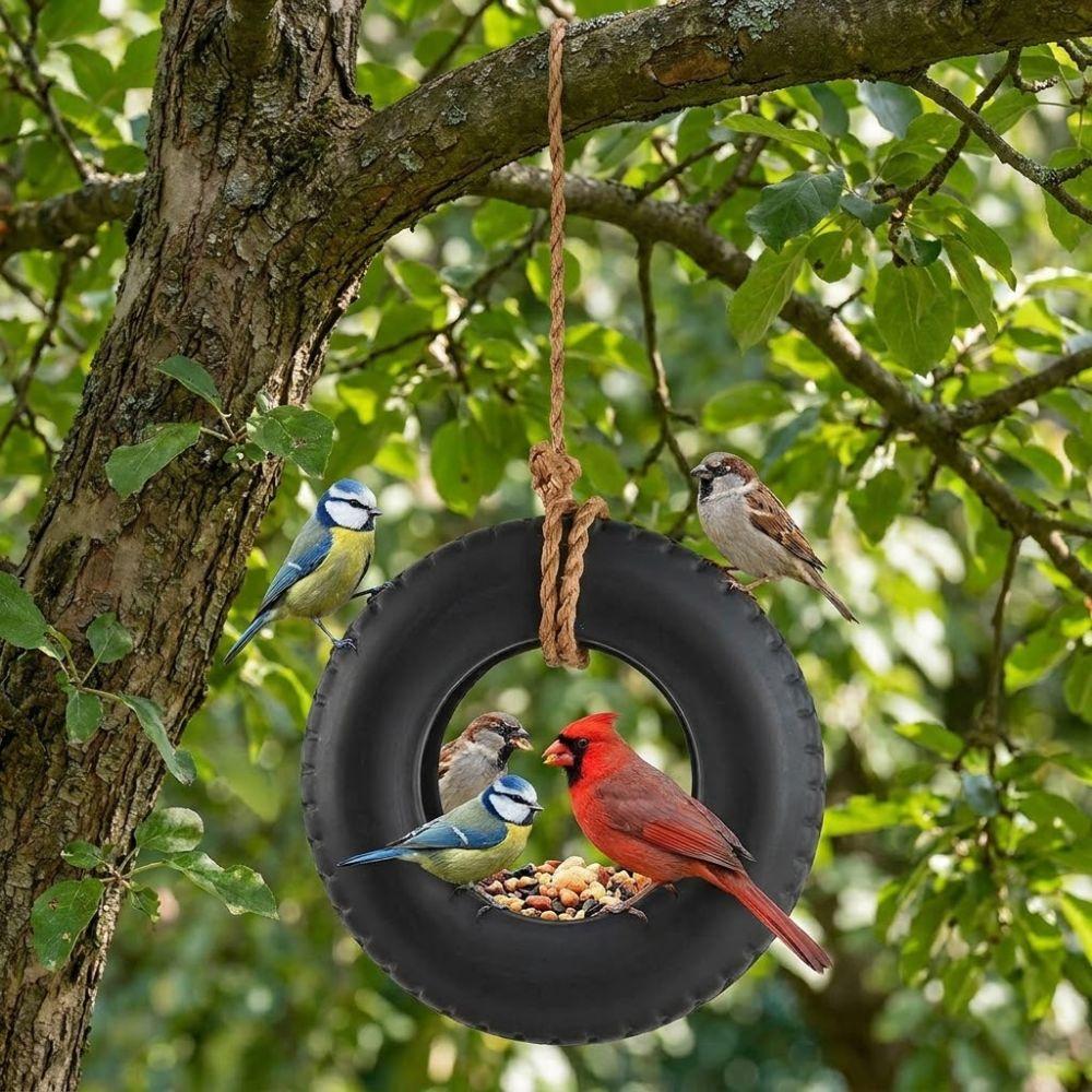 Waterproof Hanging Bird Feeding Bowl Handmade Bird Food Container Feeding Station Outdoor Backyard