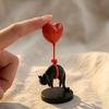 Плавающая фигурка-шарик в форме сердца с кошкой, 3D-печать, милая статуэтка черной кошки, романтическое настольное украшение для гостиной, спальни, книжной полки, тумбочки