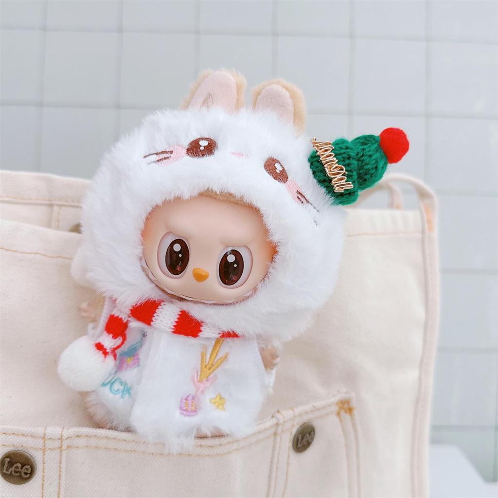10cm & 15cm Labubu Doll Christmas Outfit: Tree Shawl and Hat