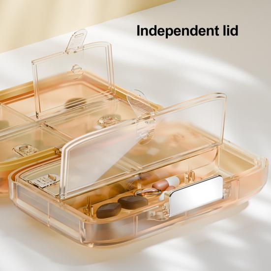 Коробка для хранения лекарств Органайзер для таблеток Большая вместимость Множество отделений Водонепроницаемый Портативный Контейнер для таблеток Дорожная таблетница