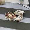 New Retro Style Thick-soled Color Matching Lace-up Round Head Men's and Women's Height-increasing Low-top Casual Board Shoes