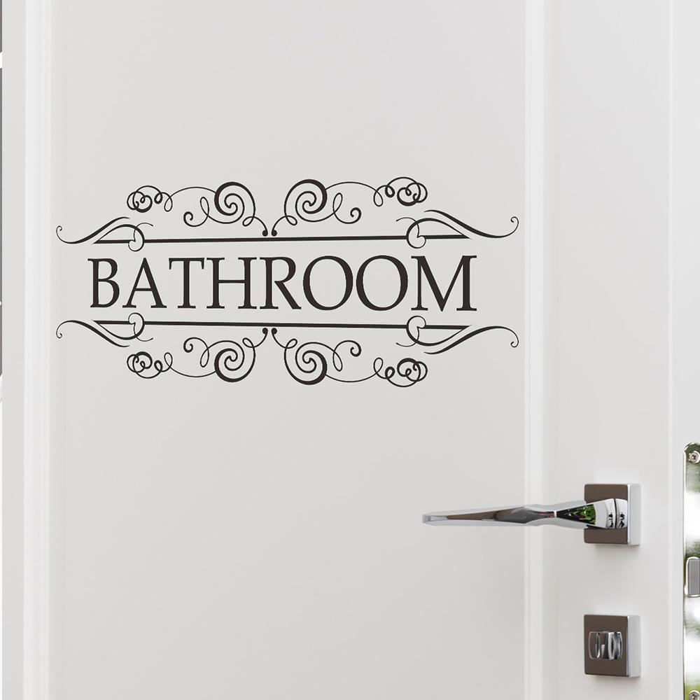 Английский слоган Наклейки на двери ванной и туалета для украшения дома Наклейки на стены