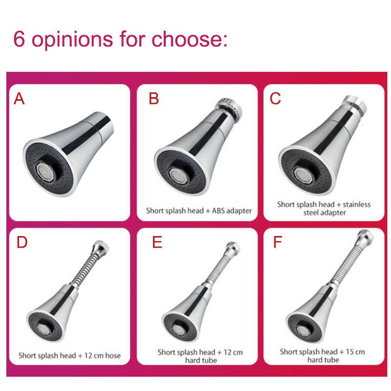 Universal Kitchen Water Nozzle Adapter Faucet Adjustable Pressure 360 Water Hose Rotating Water Tap Head Water Saving Shower B4