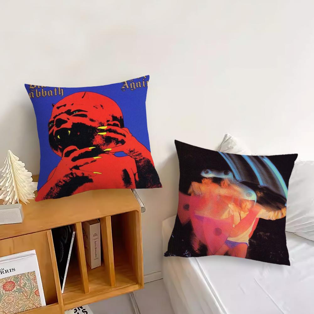 B-Black S-Sabbath Band cushion cover Soft Cushion Cases for Farmhouse Sofa Decor Home Decorations and Protector