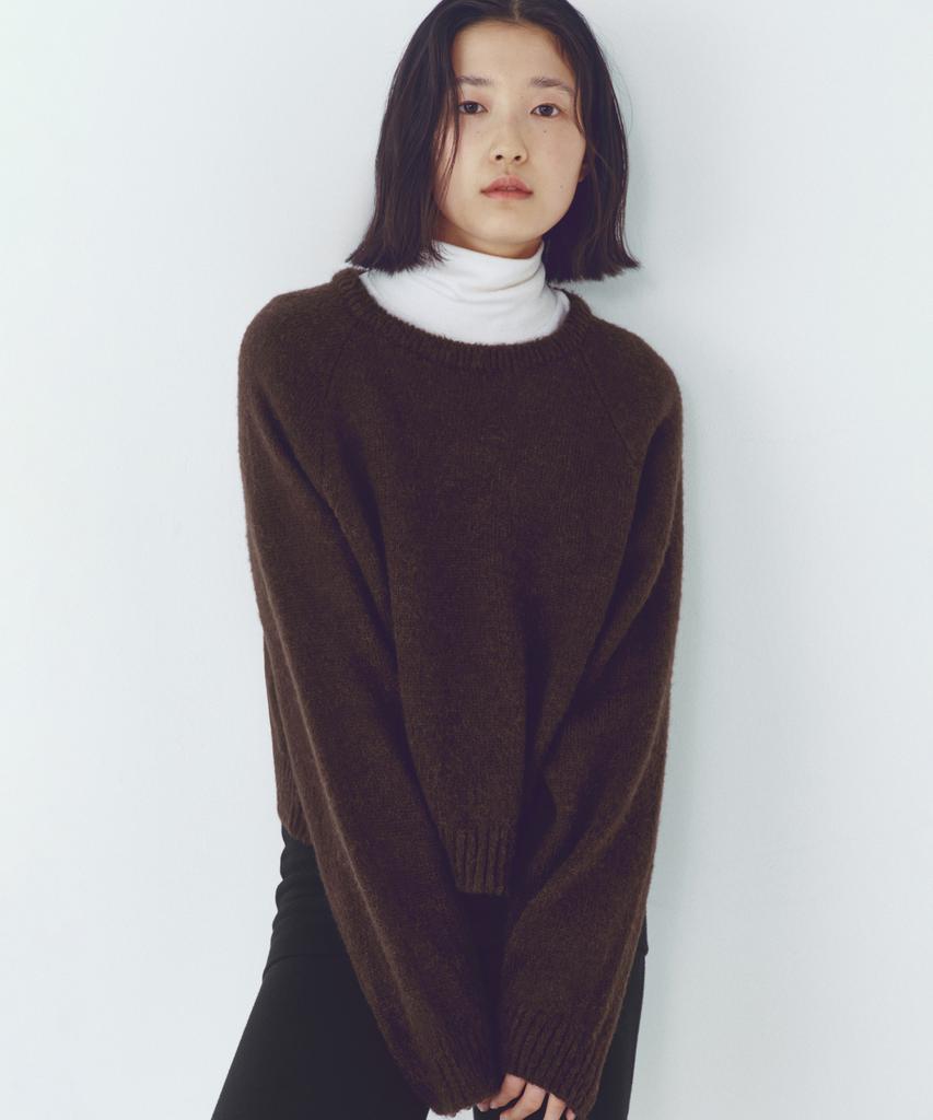 CITTA Essential Alpaca Wool Round Knit_Ctk251(Brown)
