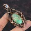 Variscite Pendant Copper Wire Wrapped Pendant Gemstone Copper Jewelry Rainbow Moonstone Pendant Engagement Gift Handmade Variscite Jewelry
