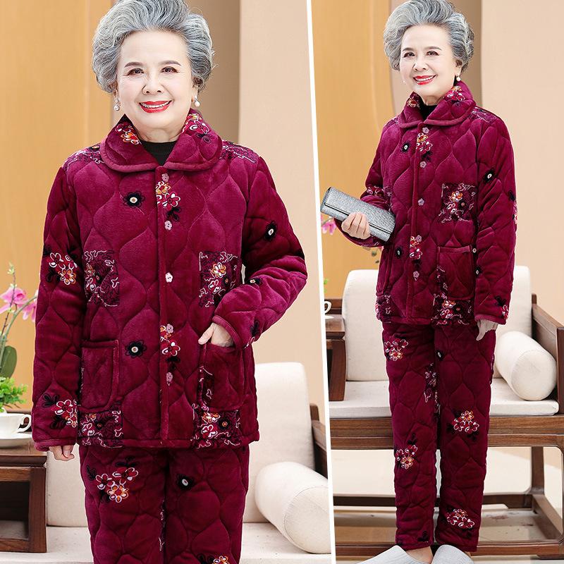 Зимний женский хлопковый комплект термобелья для дома, коралловый флис, утолщенный